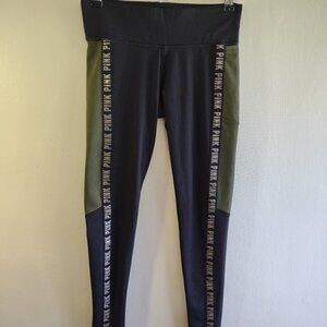 PINK Victoria's Secret Cozy Fleece Lined Leggings Logo Ribbon Activewear  Small